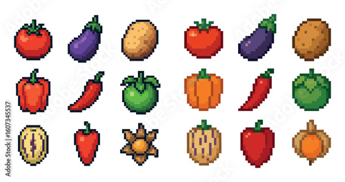 Pixelated Nightshade Vegetables