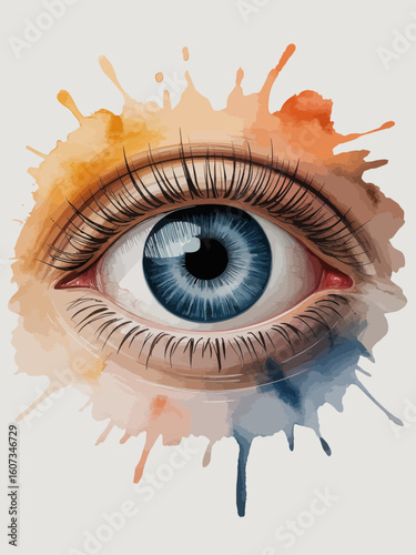 human eye in blue