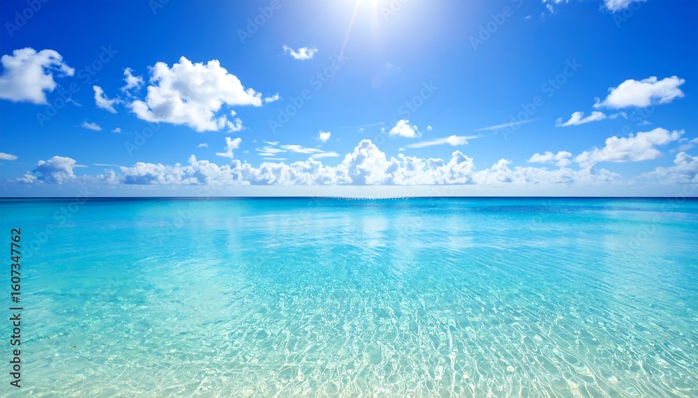 Fototapeta premium Sunny beach scene, tranquil ocean