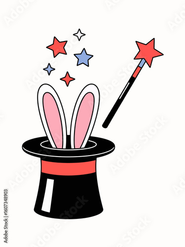 magic hat and wand