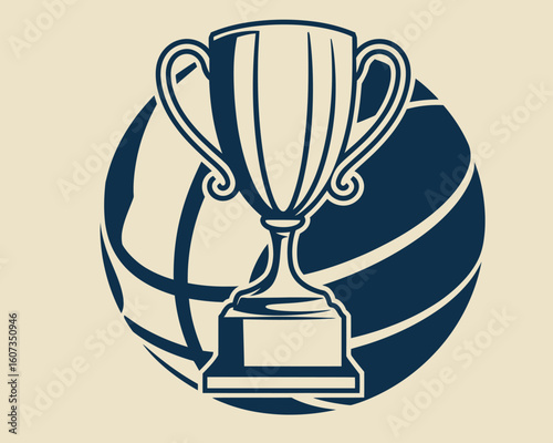 Golden Trophy Cup Vector Illustration Stylized Award Symbol for Achievement