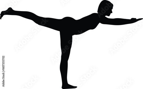 Yoga Pose: Natarajasana Silhouette Illustration