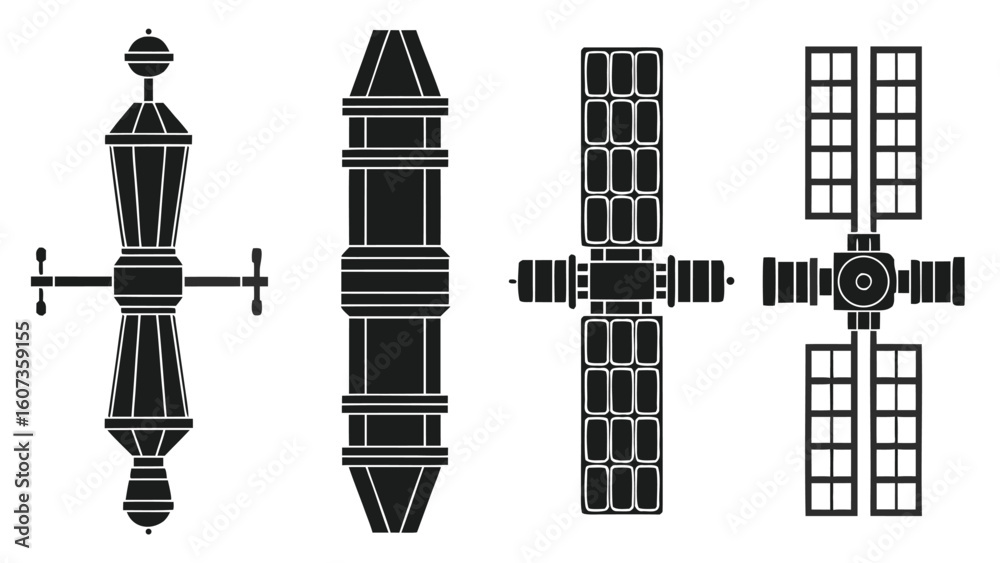 Naklejka premium Future Technology theme scientific instruments set art illustration
