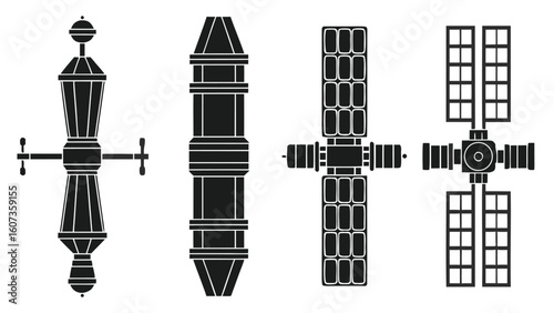 Future Technology theme scientific instruments set art illustration