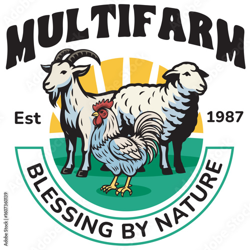 Multifarm Mascot Logo Illustration
