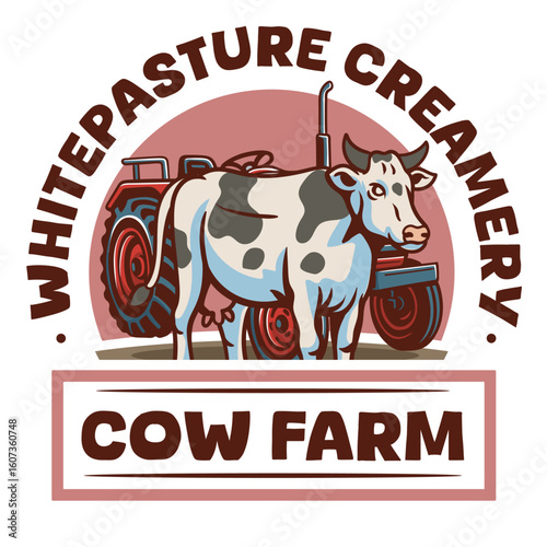 Hand Drawn of Cow Farm