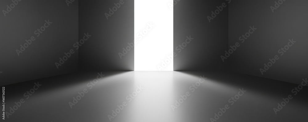 Fototapeta premium Empty room with a bright light source