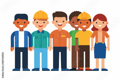 Diverse team of professionals standing together in casual attire