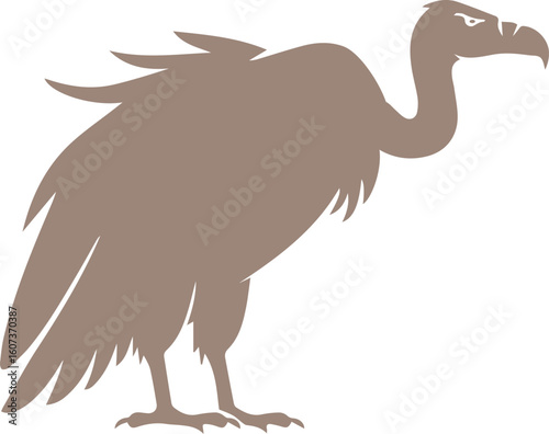 Vulture bird icon isolated Nature, birdwatching and ornithology design. Vector cartoon or flat illustration on white background
