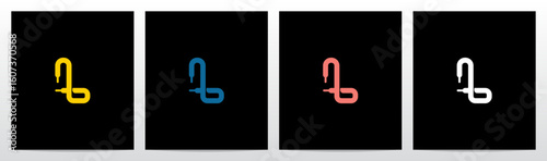 Shoelace Shoestring Bootlace Lace Letter Initial Logo Design L