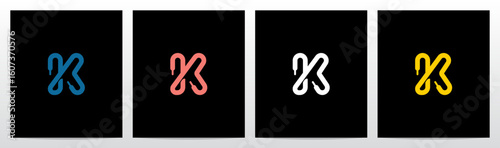 Shoelace Shoestring Bootlace Lace Letter Initial Logo Design K