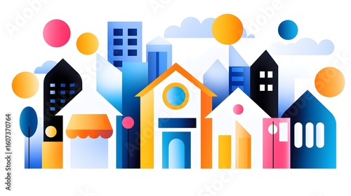 A vibrant and diverse cityscape representing economic development and growth
