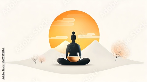 Peaceful meditation in a serene landscape