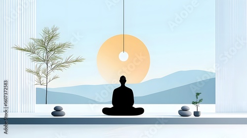 Peaceful Zen Meditation Silhouette