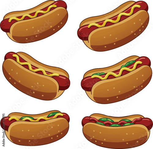 hot dogs vector illustration