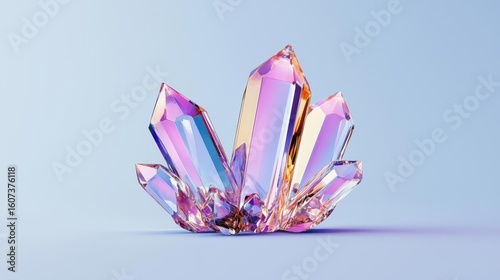 Stunning crystal formation with vibrant colors, perfect as a captivating background or design element.