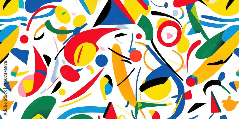 Obraz premium Abstract pattern with vibrant shapes and colors (1)