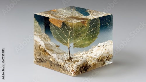 Encased Nature: A Miniature Ecosystem in Resin