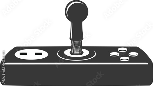 joystick icon vector illustration.joystick, record - analog audio, brand name video game, symbol, illustration, line art, vector, video game,