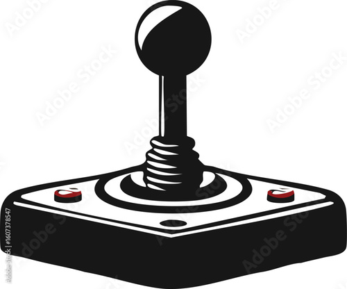 joystick icon vector illustration.joystick, record - analog audio, brand name video game, symbol, illustration, line art, vector, video game,