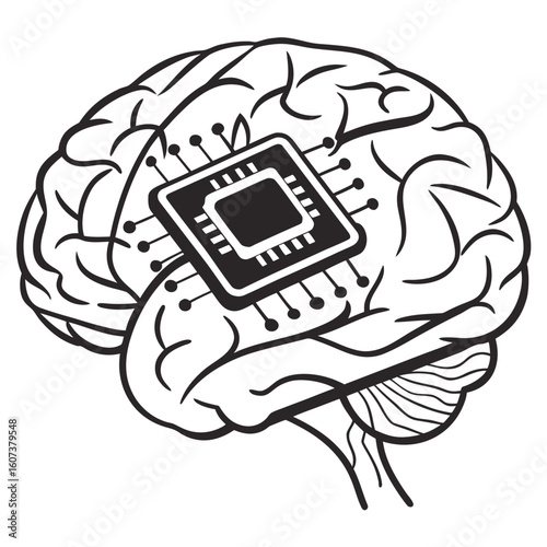 Brain Chip Connection Icon