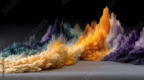 Abstract Colorful 3D Landscape: A Symphony of Hues and Textures