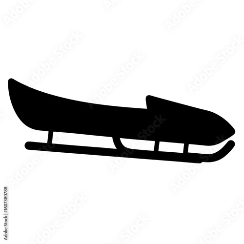 Silhouette of a bobsleigh ready for winter sports and competitive racing
