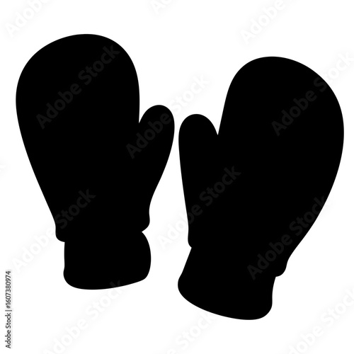 Pair of black winter mittens ready to keep your hands warm and cozy