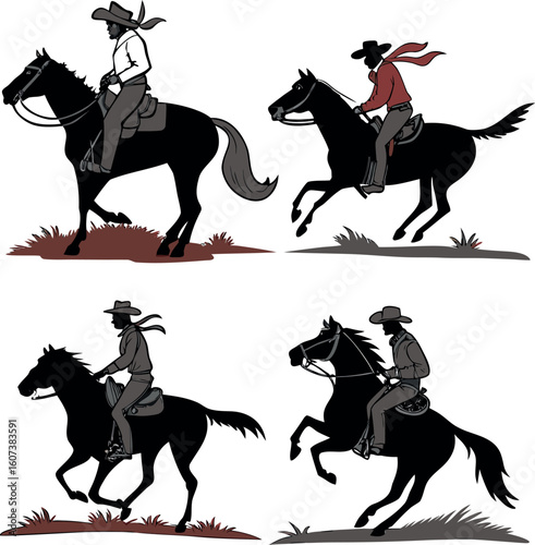 horse and rider silhouettes