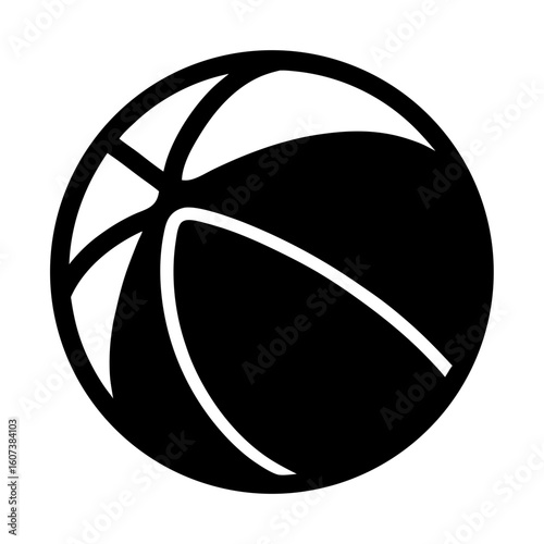 Simple black and white basketball graphic icon vector illustration art