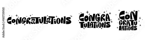 Congratulations banner lettering design Fun and joyful typographic message