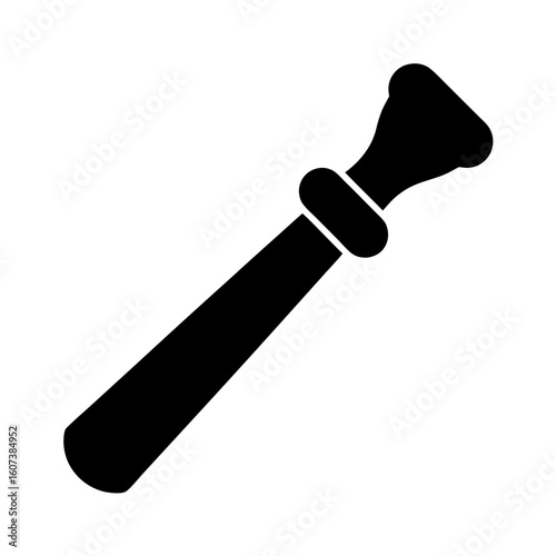 Solid black nightstick or billy club with distinct rounded handle