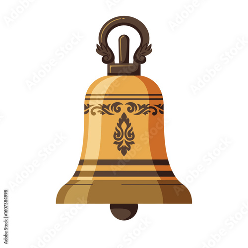 Ornate Golden Bell with Intricate Decorative Design