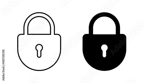 Locked icon. Padlock and Secured symbol. Closed lock