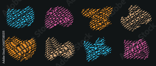 Zigzag Texture Border Collection – Retro Line Art Frame Set for Stickers, Labels, Web Graphics, and Wallpaper Decor