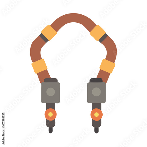 Brown tubing contraption flat design on a black background