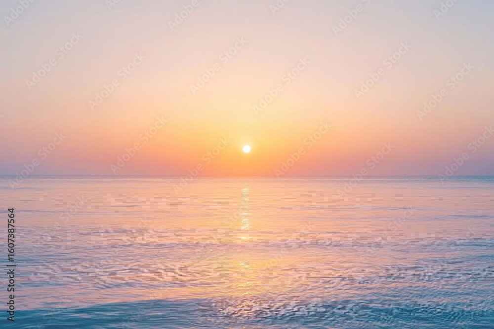 Fototapeta premium Soft pastel sunrise over a calm sea (1)