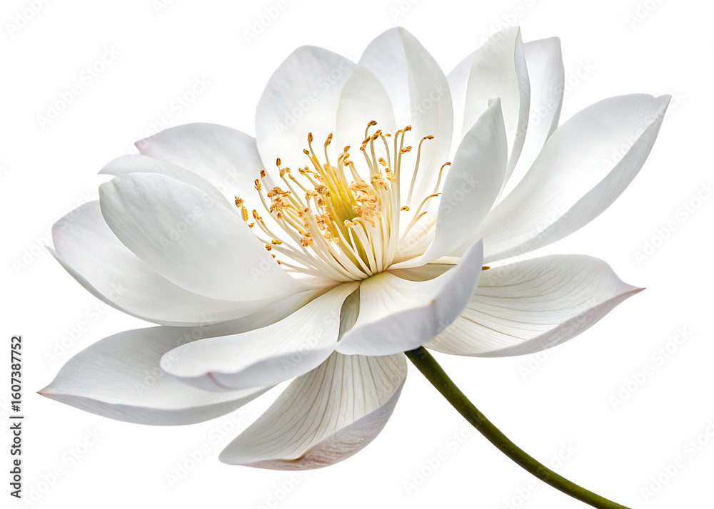 Fototapeta premium legant white flower nature flora isolated on white background PNG , AI GENERATED