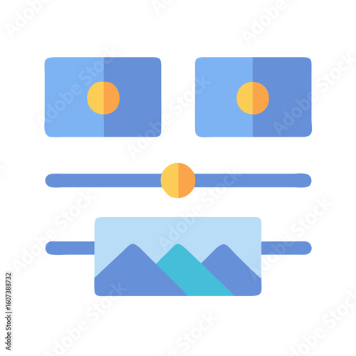 Image editing interface icon with sliders and adjustments