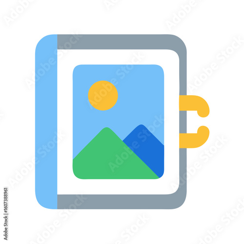 Free Download Illustration of landscape photo album on a black background - GFXLoad