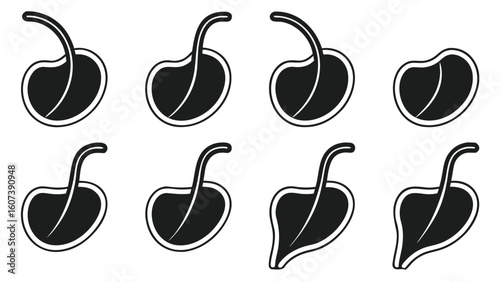 Human organs icon Set of stylized illustrations of Clipart Silhouette