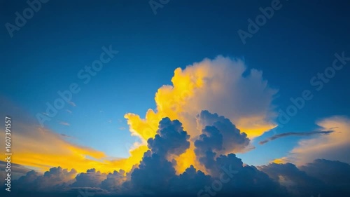 Sky's Embrace: Behold a breathtaking vista of a sky ablaze with the warm embrace of the sun, painting the cloudscape with vibrant hues in this captivating capture.
