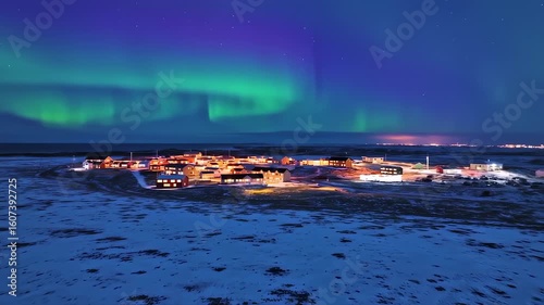 Nighttime landscape blurred image