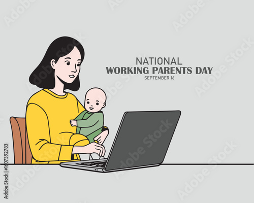 National working parents day. working parents day poster, banner, social media post.