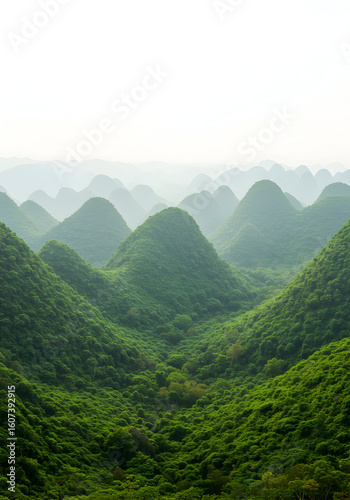 Serene Green Mountains Landscape Breathtaking View