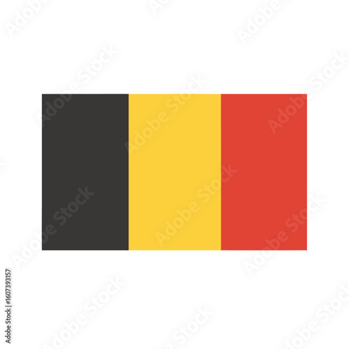 The national flag of belgium displayed vertically with black background