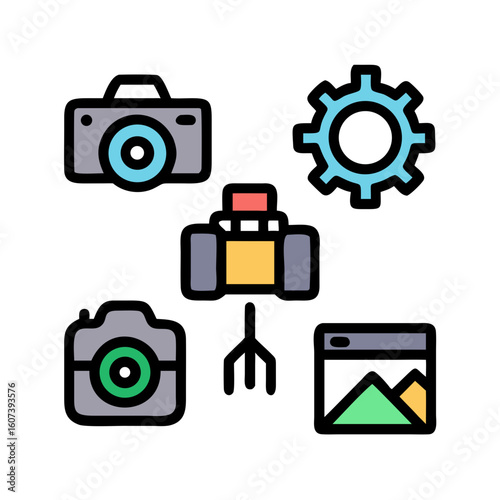 Illustration of creative process involving photography and design elements