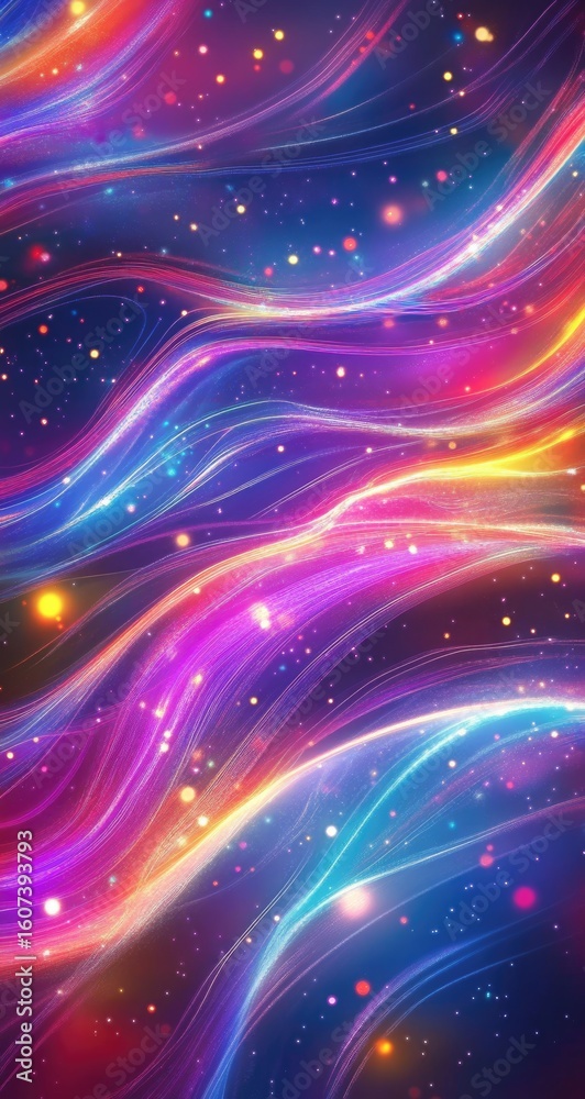 Fototapeta premium Abstract swirling neon lightscape