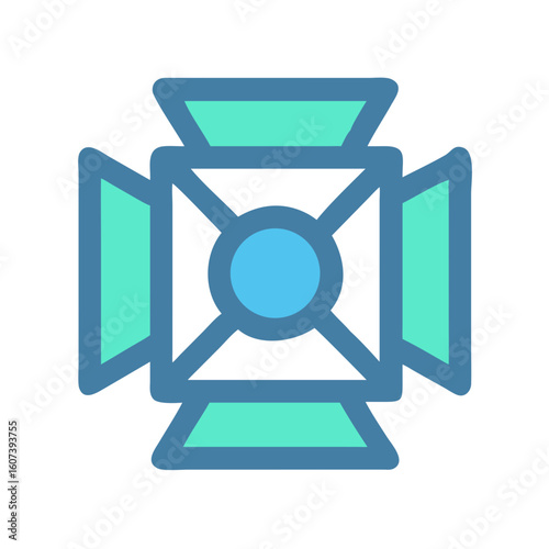 Icon of studio light with reflectors in blue tones