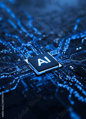 Artificial Intelligence AI Processor on Circuit Board